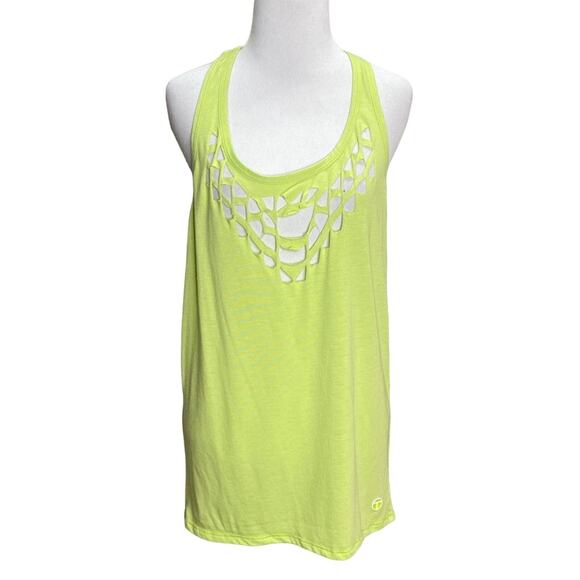 Trina Turk Recreation Laser Cut T Back Tank Large - Picture 1 of 7